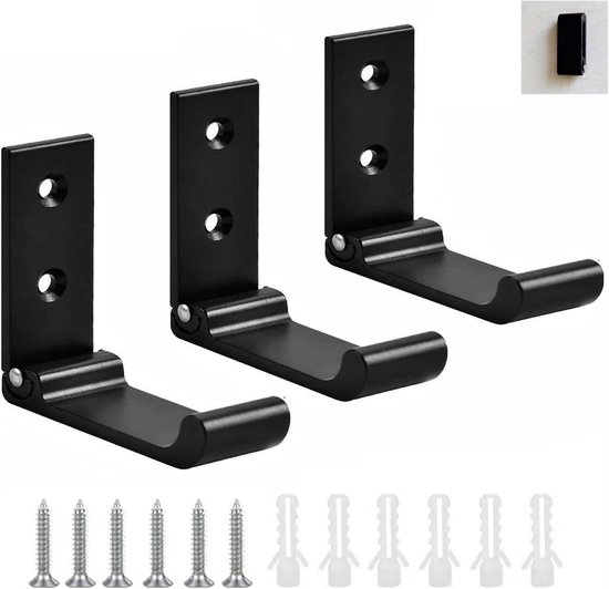 3er-pack Faltbare Wandhaken, 90-grad-faltbare Handtuch- Und Kleiderhaken Aus Aluminium