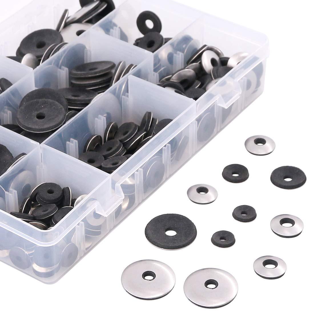 Verbundringe Aus Edelstahl 304 Und Epdm (320-teiliges Set In Der Box) — Rutschfeste Dichtungsringe (m4.2–m6.3)