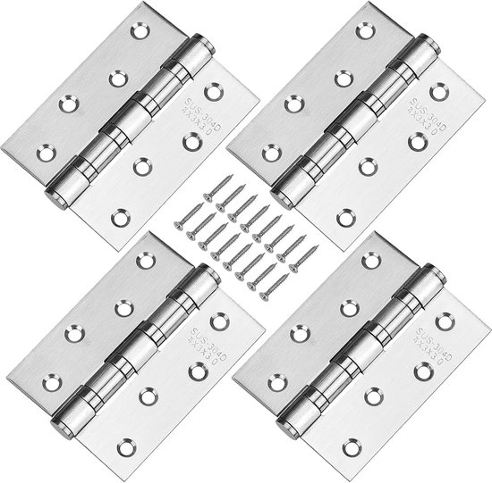 Scharniere Aus Edelstahl – Hochleistungsausführung – 4er-pack – Silber – 10 Cm X 7,5 Cm