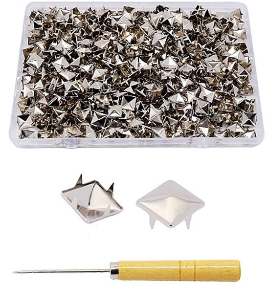 500er-packung 10 Mm Silberne Quadratische Bekleidungs-/punk-nieten