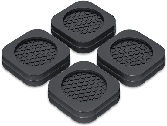 4-teiliges Set – Stoßdämpfer Für Waschmaschine – Stoßdämpfer – Antirutschmatte – Antirutsch-gummimatte – Wäschematte – Stoßdämpfer – Schwarz