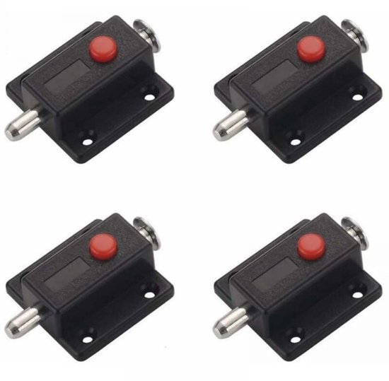 Schrankverriegelung – Federverschluss, 4 Stück, Schwarz, Schmetterlingsförmig, Für Küchenschränke, Schubladen, Wohnmobile, Boote, 37,5 X 36 X 16 Mm