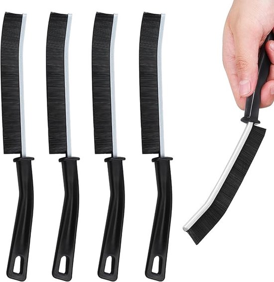 Vier Ergonomisch Geformte Fugenreinigungsbürsten Mit Griffen Für Eine Gründliche Reinigung.