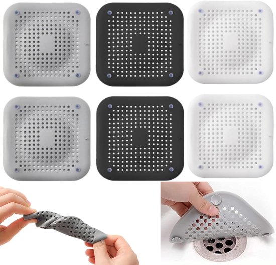 Verpackt – Abflussfilter – Haarfilter – Zinkfilter, Geeignet Für Küchen, Duschräume Und Badezimmer – Weiß, Grau, Schwarz