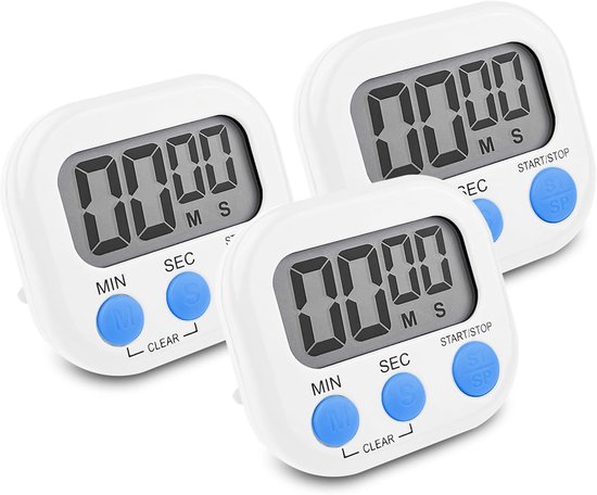 Set Mit 3 Digitalen Küchentimern – Magnetische Stoppuhr Mit Lautem Alarm Und Großem Lcd-display Für Verschiedene Anwendungen