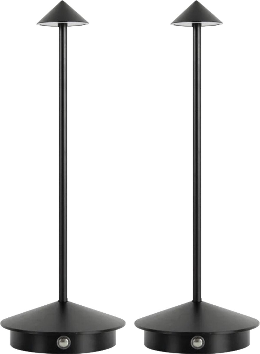 2er-pack – Schreibtischlampe – Wiederaufladbar – Schwarz – Dimmbar – 29 Cm – Aluminium – Schreibtischlampe – Schlafzimmer-schreibtischlampe