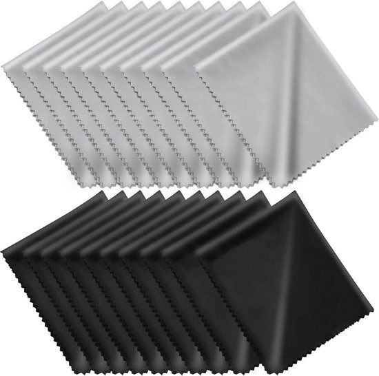 Mikrofasertücher, 20er-packung – Schwarz Und Grau, Wiederverwendbar Und Langlebig – Perfekt Für Die Reinigung Von Glas Und Elektronik.