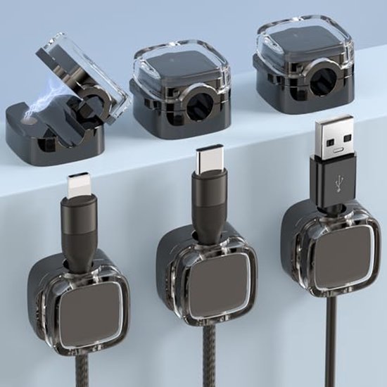 Kabelorganizer Für Den Schreibtisch – 6 Magnetische Kabelclips, Geeignet Für Den Einsatz Zu Hause Und Im Büro.