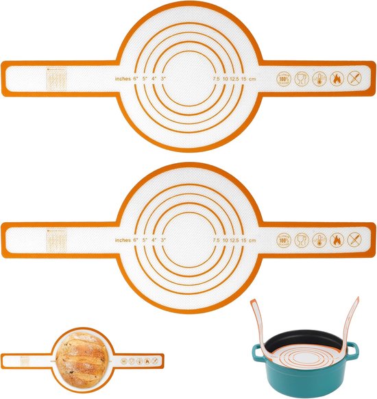2er-pack Silikon-backmatten Mit Griffen (52,5 X 21,5 Cm) – Orange