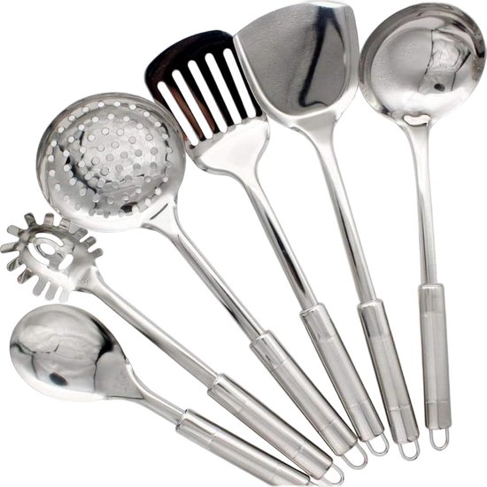 Küchenutensilien-set – Edelstahl-küchengeschirr – Professionelles Kochen – Hitzebeständiges Design – 6-teiliges Set
