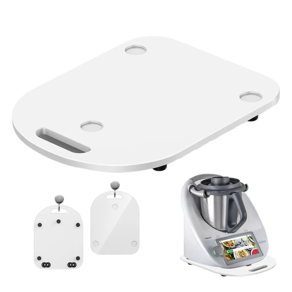 Premium-schieberührplatte Für Thermomix Tm6/tm5, Schnell Bewegliche Rührplatte Mit Rädern, Strahlend Weiß.