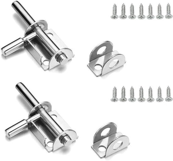 Türriegel, 2-teilig, Edelstahl, Kleiner Bolzen, 65 Mm, Riegel Mit Schrauben, Abschließbarer Schieberiegel Für Garten, Zimmer, Möbel (schrauben Im Lieferumfang Enthalten)