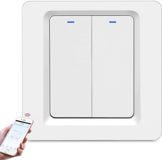 Intelligenter Wlan-lichtschalter Mit Sprachsteuerung Und Fernbedienungsunterstützung – Kabelloser Zweipol-schalter Für Smart Homes.