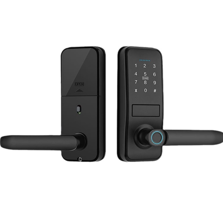 Intelligentes Schließsystem – Schlüsselloser Zugang Mit Elegantem, Mattschwarzem Griff, Elektronischem Tastenschloss, Fingerabdruck- Und Touchscreen-tastatur, Biometrischer Bluetooth-technologie