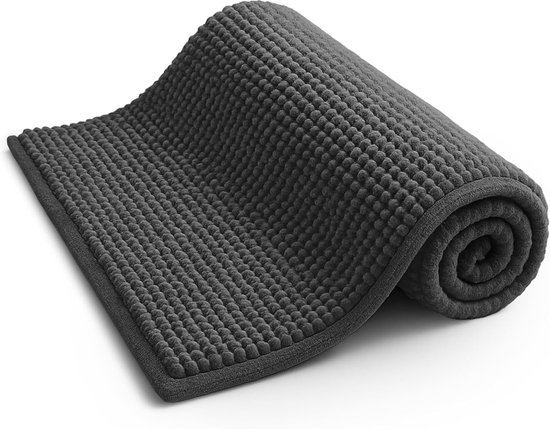 Rutschfeste Badematte – Weiche Mikrofaser – Leicht Zu Reinigen – Maschinenwaschbar – 40 X 60 Cm – Grau