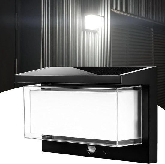 Solarbetriebene Sensor-verandaleuchte, Helles, Sanftes Licht, Hocheffizientes Solarpanel, Ip65 Wasserdicht, Kabellos, Weißes Licht