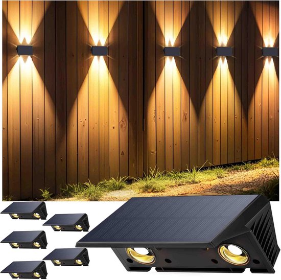 Solarbetriebene Außenwandleuchte, Warmweißes Licht, Ip67 Wasserdicht, 120 Lumen, Einfach Zu Installieren.