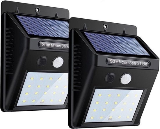2-teiliges Solar-außenleuchten-set – Bewegungsmelder – 20 Leds – Wasserdicht – Geeignet Für Garten Und Terrasse – Solar-außenbeleuchtung