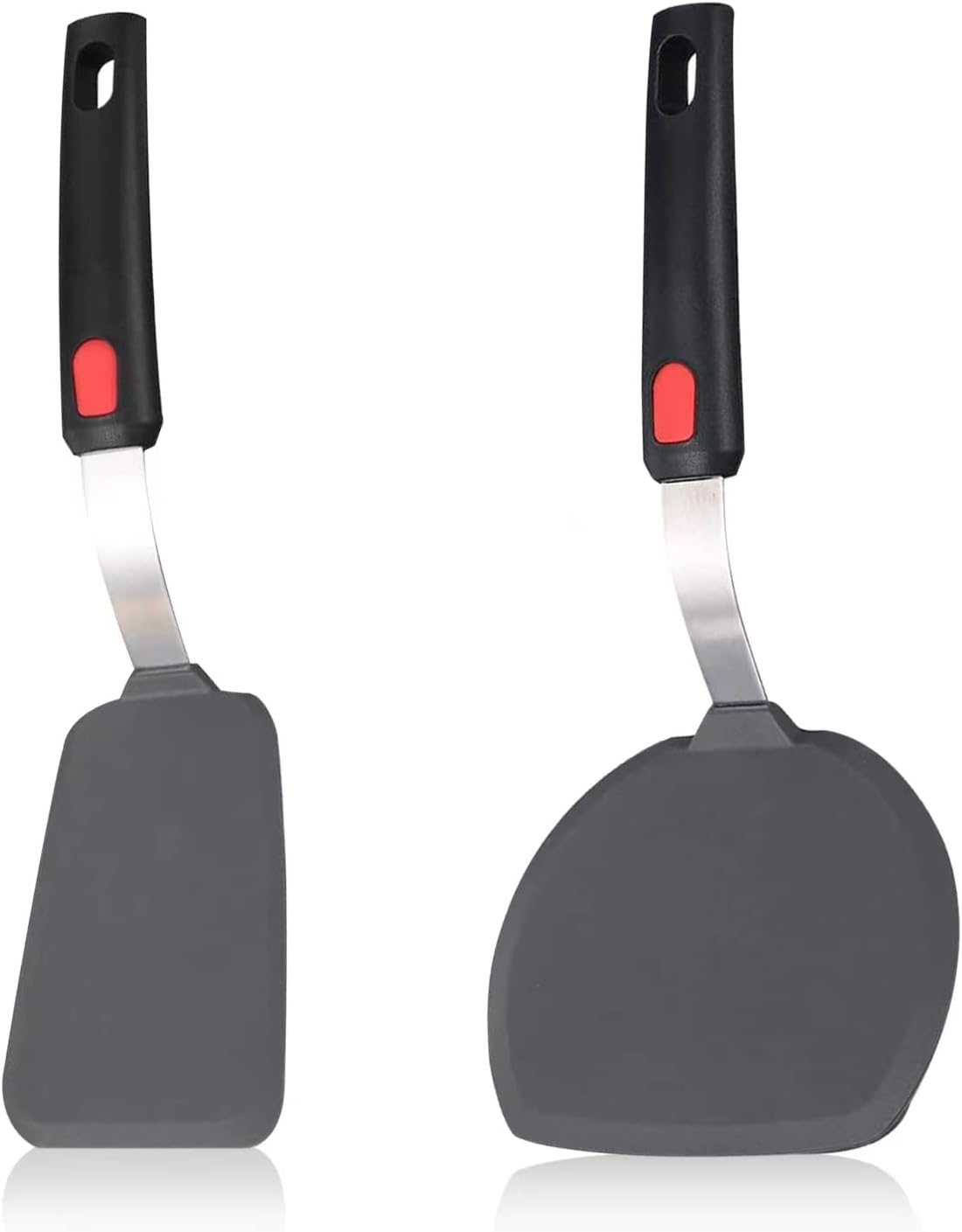 Zweierpack Flexible Silikonspatel, Zum Wenden Von Eiern, Pfannkuchen, Hamburgern, Crêpes Und Anderen Gekochten Und Gebackenen Speisen, Hitzebeständig