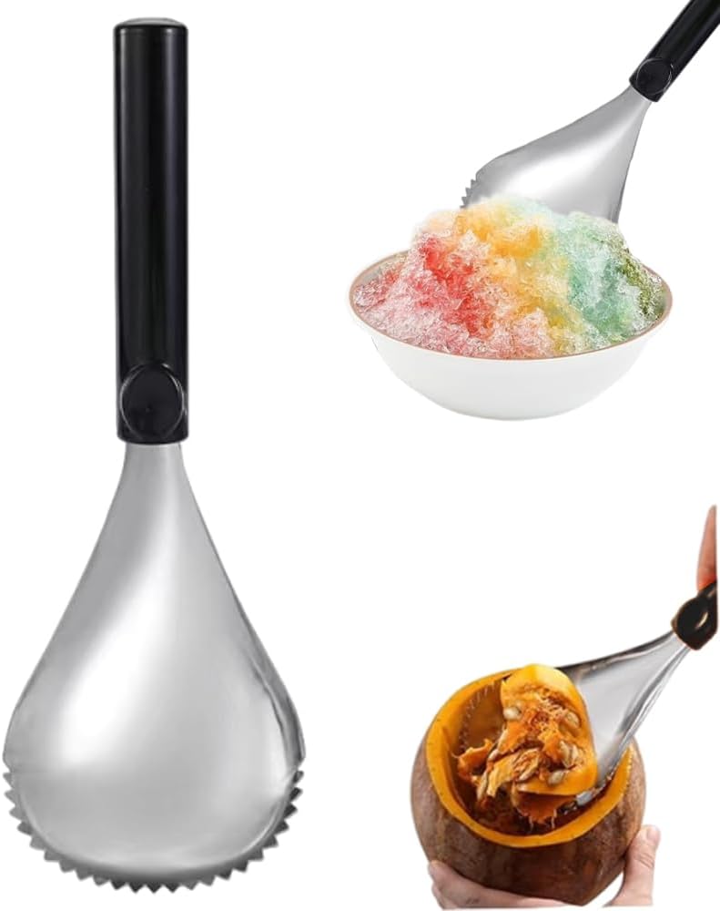 Gezackter Eiskratzer, Eiskratzer Aus Metall, Zur Zubereitung Von Smoothies, Crushed Ice, Frozen Cocktails, Obstentkerner, Kürbisausstecher