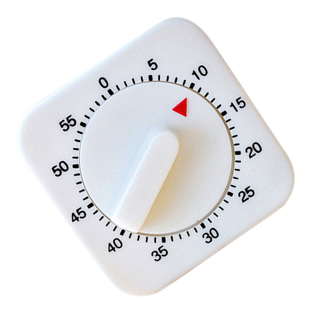 Neuer Weißer Quadratischer Mechanischer 60-minuten-timer Für Die Küche