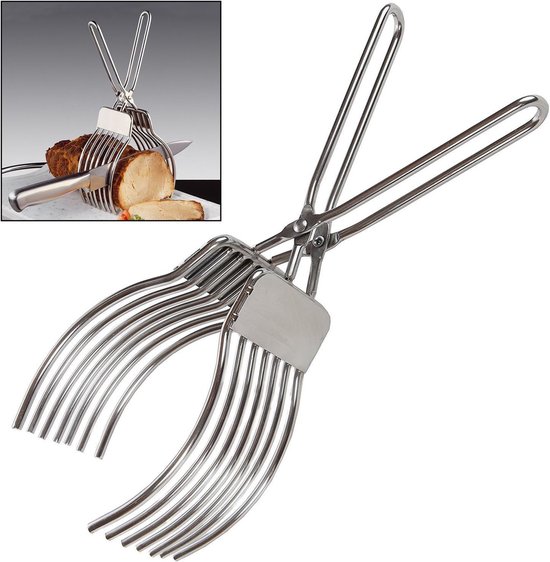 2-teiliges Küchenzangen-set Aus Edelstahl Zum Schneiden Von Fleisch, Grillen Und Servieren Von Speisen (silber)
