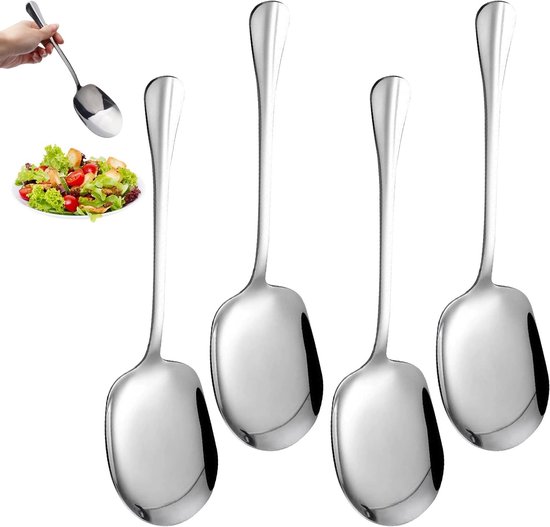 - Großer Servierlöffel Aus Edelstahl, 25 Cm - Servierlöffel Für Gebäck Und Küche