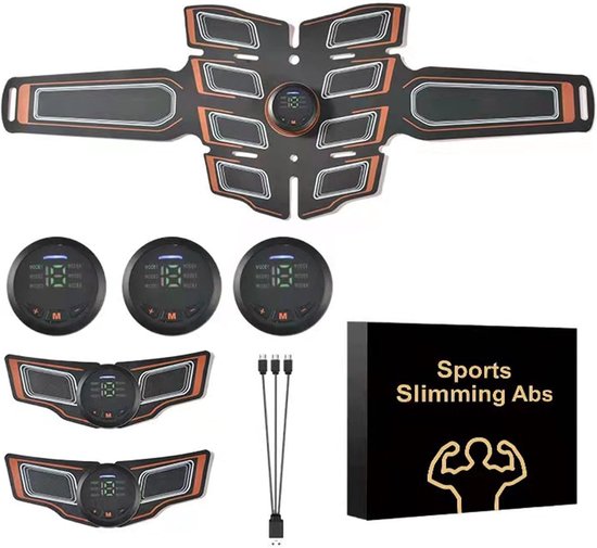 Bauchmuskelgürtel, Muskelstraffer, Stimulator, Trainer, Wiederaufladbar, Körpermassagegerät, Abnehm- Und Fitnessgerät, Unisex-kontraktionsgürtel