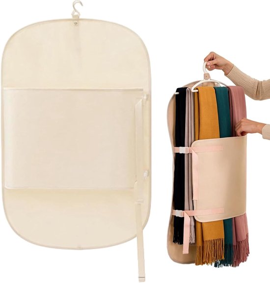 Beige Kleidersack Mit Großem Fassungsvermögen Und Verstellbarem Schultergurt