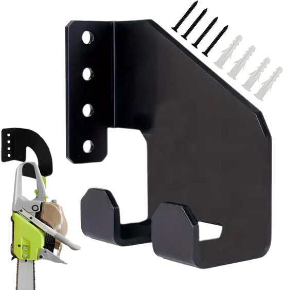 Kettensägen-hängehalterung – Werkzeugaufbewahrungsregal – Garagenregal – Robuste Ausführung – 14 X 12 X 6 Cm – Schwarz