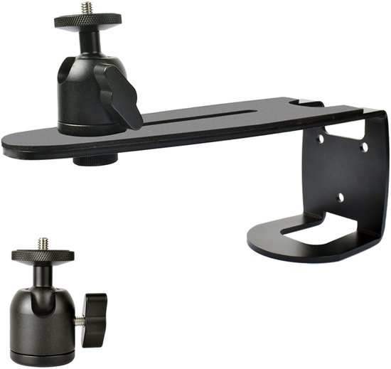 Schwarze L-förmige Projektor-wandhalterung Mit Abnehmbarem 360°-kugelkopf, Maximale Tragkraft 5 Kg, Verstellbare Schlitzplatte Für Mini-heimprojektoren