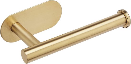 Wandmontierter Toilettenpapierhalter – Selbstklebender Halter – Wandmontage Fürs Badezimmer – Montage Ohne Bohren – 20 X 15 Cm – Gold