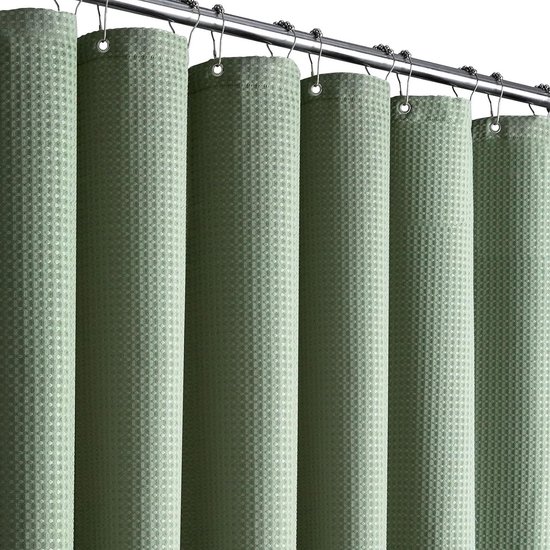 Duschvorhang – Badezimmer-duschvorhang – Duschabtrennung – Beschwerter Saum – 180 X 180 Cm – Grün