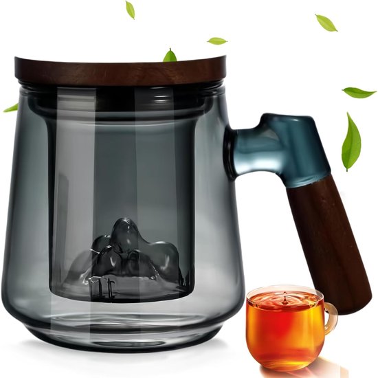 Teebecher Mit Deckel/sieb, Teeglas Mit Sieb, Glasteekanne, 500-ml-teeglas Für Losen Tee, Blüten-teekanne Mit Sieb