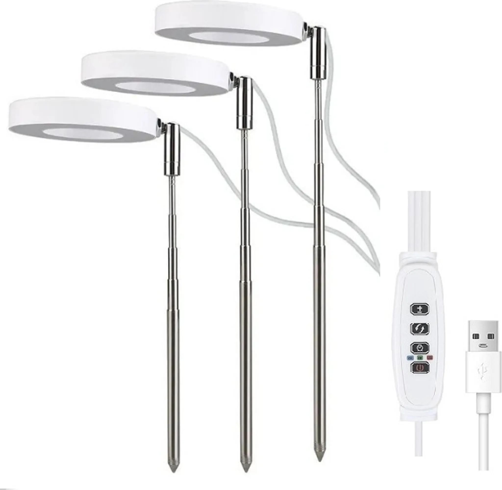 Einziehbare Led-pflanzenlampe, Tischleuchte Mit Automatischem Timer, 4-stufig Dimmbar, Geeignet Für Sukkulenten.