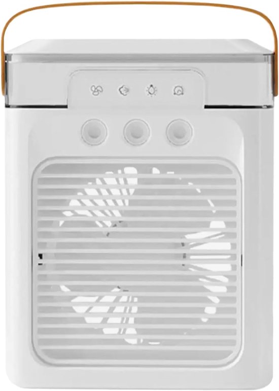Tragbarer Luftkühler, 3-in-1 Verdunstungsklimaanlage, Luftbefeuchter, Luftreiniger, Led, Usb, Weiß