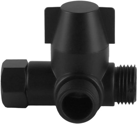 Duschkopf-umstellventil Mit G1/2-t-stück Und T-anschluss, Für Duschschläuche – Schwarz – Badaccessoires – Wassersparender Wasserhahn-umsteller