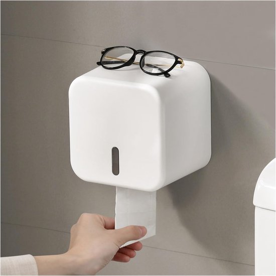 Toilettenpapierhalter Mit Ablage, Selbstklebender Edelstahl, Verchromt, Bohrfrei, Silberfarben.