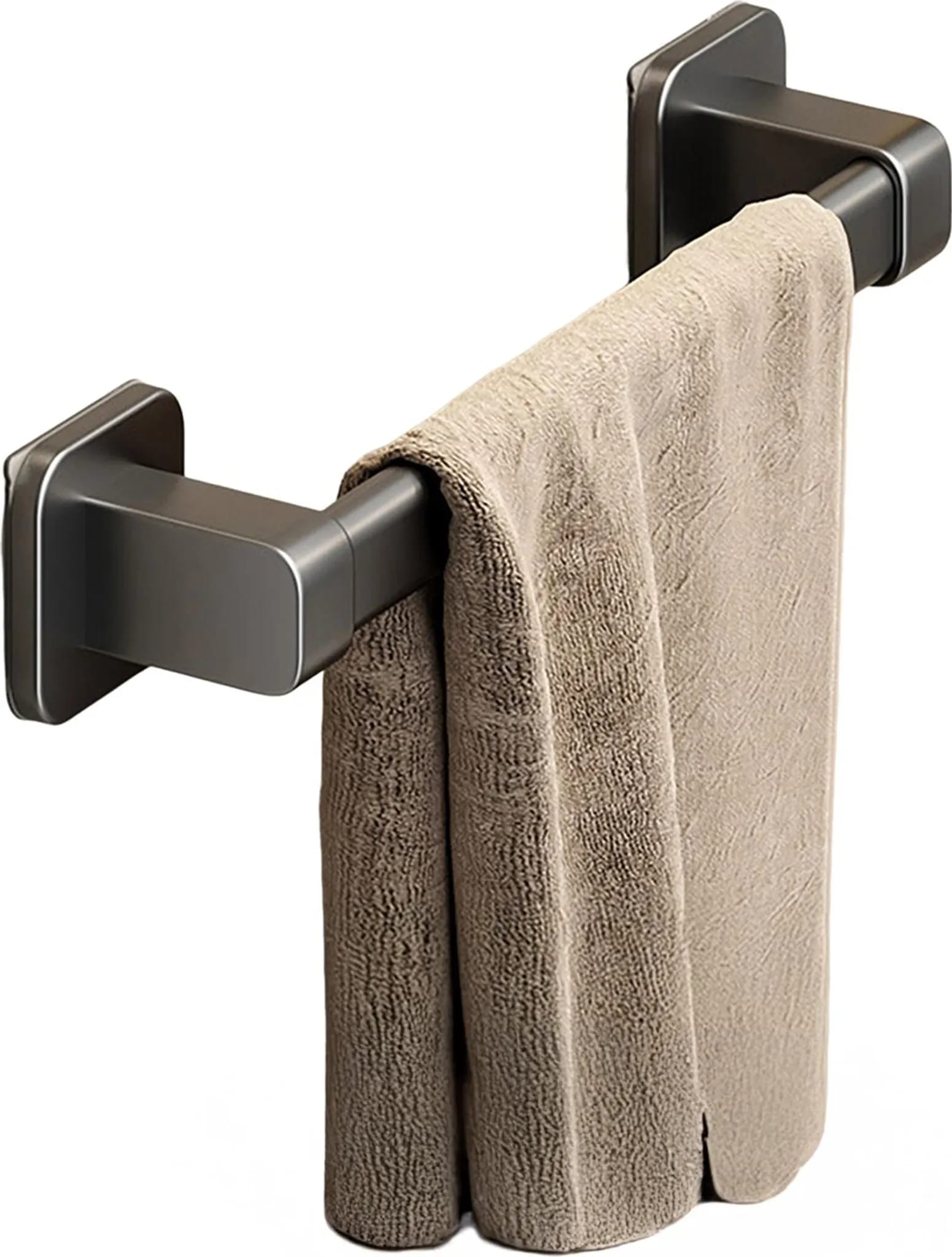 2-teiliger, Bohrfreier, Selbstklebender, Schwarzer Handtuchhalter – Zur Wandmontage, Geeignet Für Badezimmer, Küchen Und Duschräume, Einfache Installation (30 Cm)