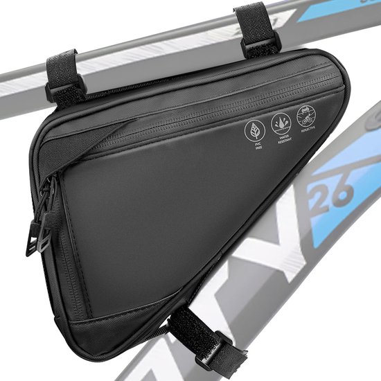 Fahrradtasche, Dreieckige Rahmentasche, Aufbewahrungstasche, Mountainbike, Rennrad, Fahrradzubehör Mit Großem Fassungsvermögen, Schwarz