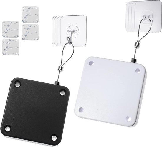 Automatischer Türschließer – Selbstschließender Türschließer – Automatische Türschließung – Montage Ohne Bohren – 2er-pack – Schwarz Und Weiß