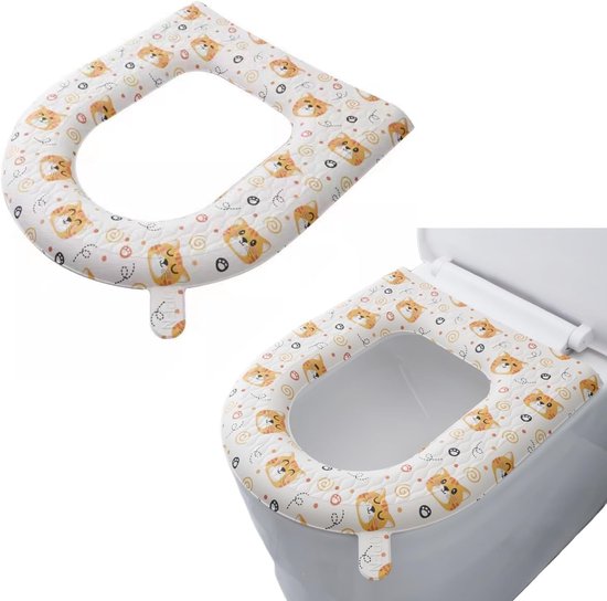 Wc-sitzbezug, 2-teilig – Wc-heizkissen – Bequemer Sitz – Gepolstert Und Waschbar – 42 X 38 Cm – Katzenmotiv