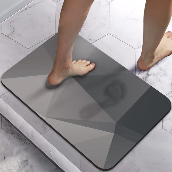 Rutschfeste Badezimmermatte – 40 X 60 Cm, Schnelltrocknend Und Saugfähig – 2er-pack – Grau