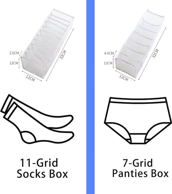 Faltbarer Kleiderschrank-schubladenorganizer – Zweiteiliges Set, Geeignet Zur Aufbewahrung Von Unterwäsche, Socken Und Krawatten.