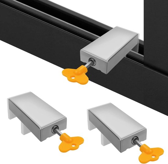Sicherheitsverriegelungen Für Schiebefenster Aus Aluminium, Kunststoff Und Stahl – Zweiteiliges Set, Kindersicher Und Einbruchsicher.