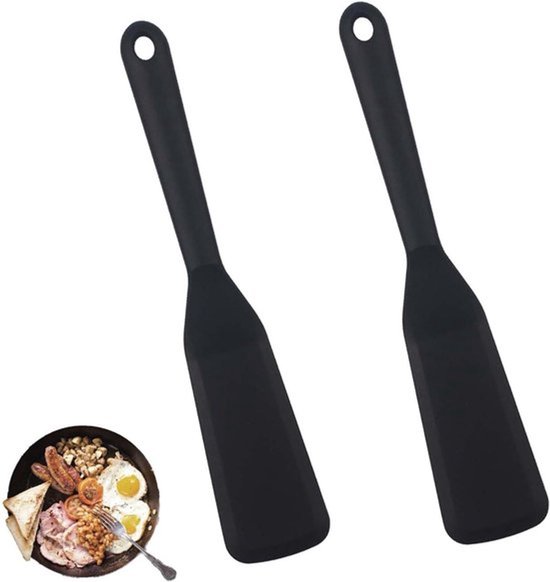Silikon-antihaft-pfannenwender-set – Mini-pfannenwender Mit Langem Griff – Geeignet Zum Braten Von Fisch, Eiern, Pfannkuchen Und Hamburgern – 2-teiliges Set