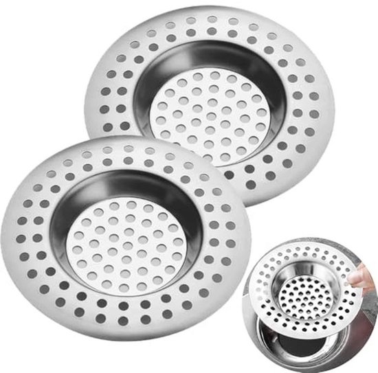 Abflusssieb-set, 2-teilig, Edelstahl – Geeignet Für Waschbecken Und Duschräume