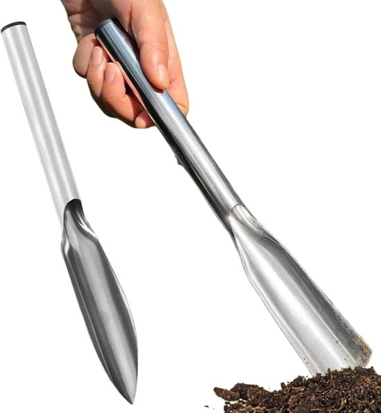 Gartenschaufel-set – Edelstahl-gartenschaufel – Zum Pflanzen Und Graben – Ergonomisches Design – 32 Cm, 2-teilig – Silber