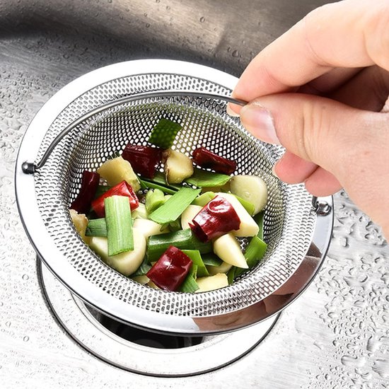 Zweiteiliges Abflussfilterset – Küchenspülenfilter Aus Edelstahl, Geeignet Für Waschbecken Und Abflussrohre.