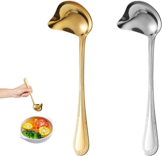 Zweiteiliges Saucenlöffel-set Aus Edelstahl – 22 Cm – Ergonomischer Griff – Elegantes Design Für Modernes Kochen – Unverzichtbar Für Die Küche